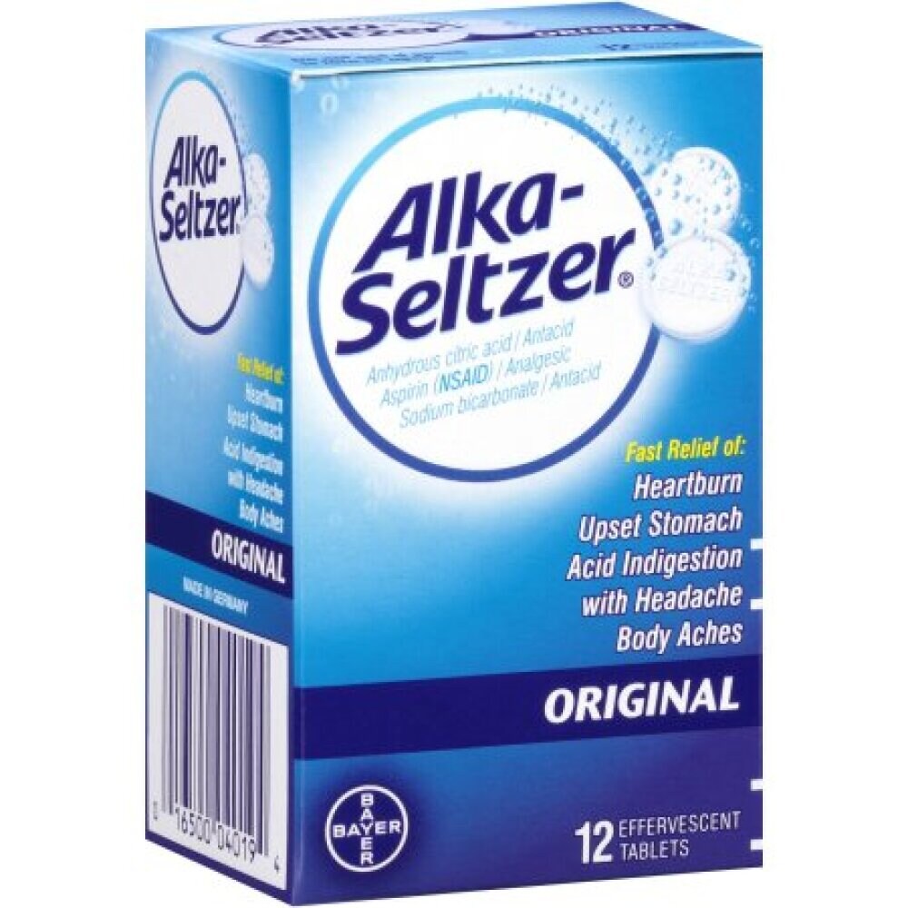 Alka-Seltzer Original, 12 tabletas efervescentes