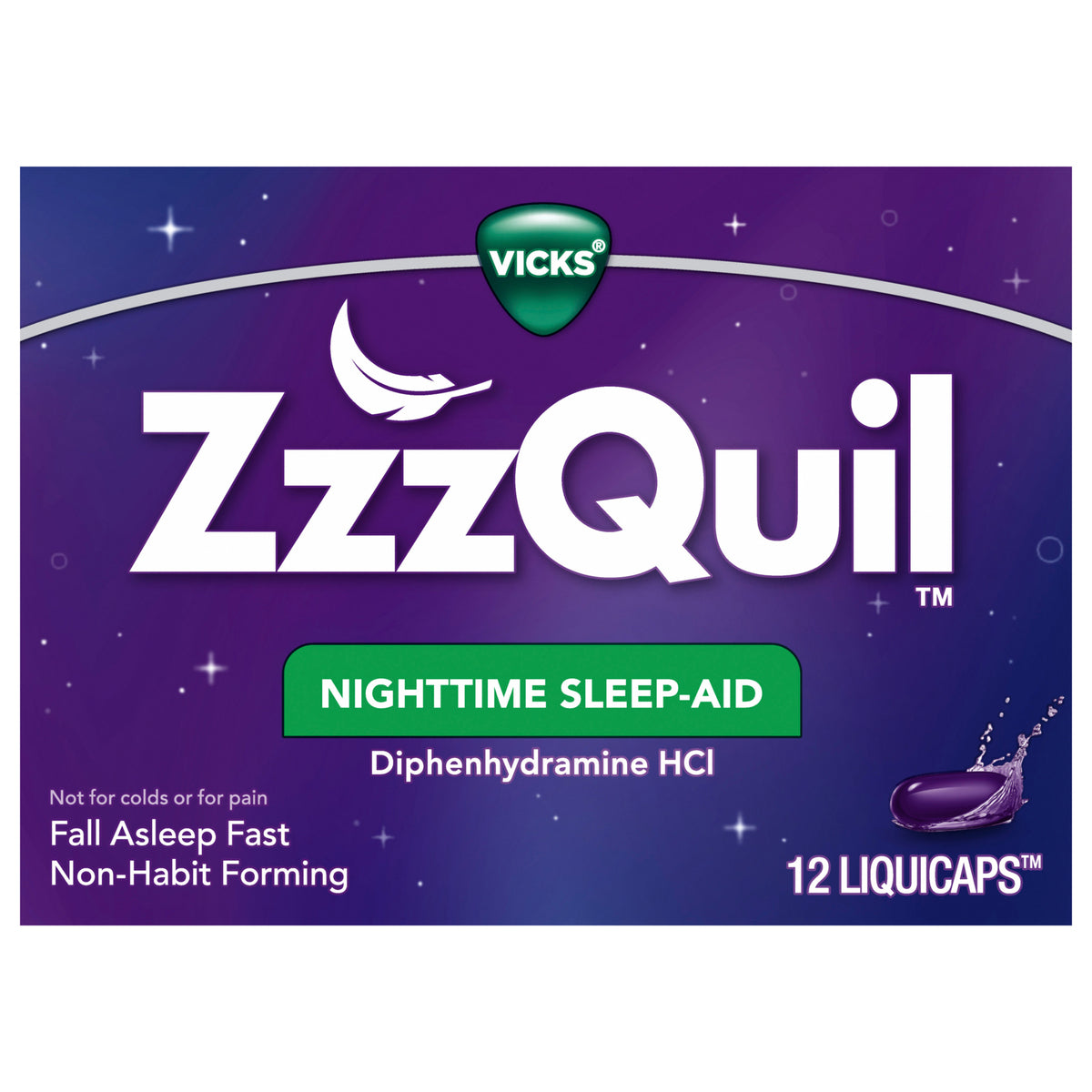 ZzzQuil ayuda para dormir, 12 cápsulas