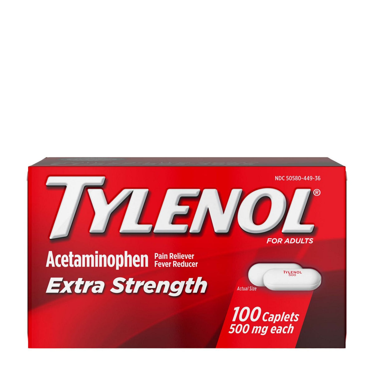 Tylenol Extra Strength 500 mg, 100 cápsulas