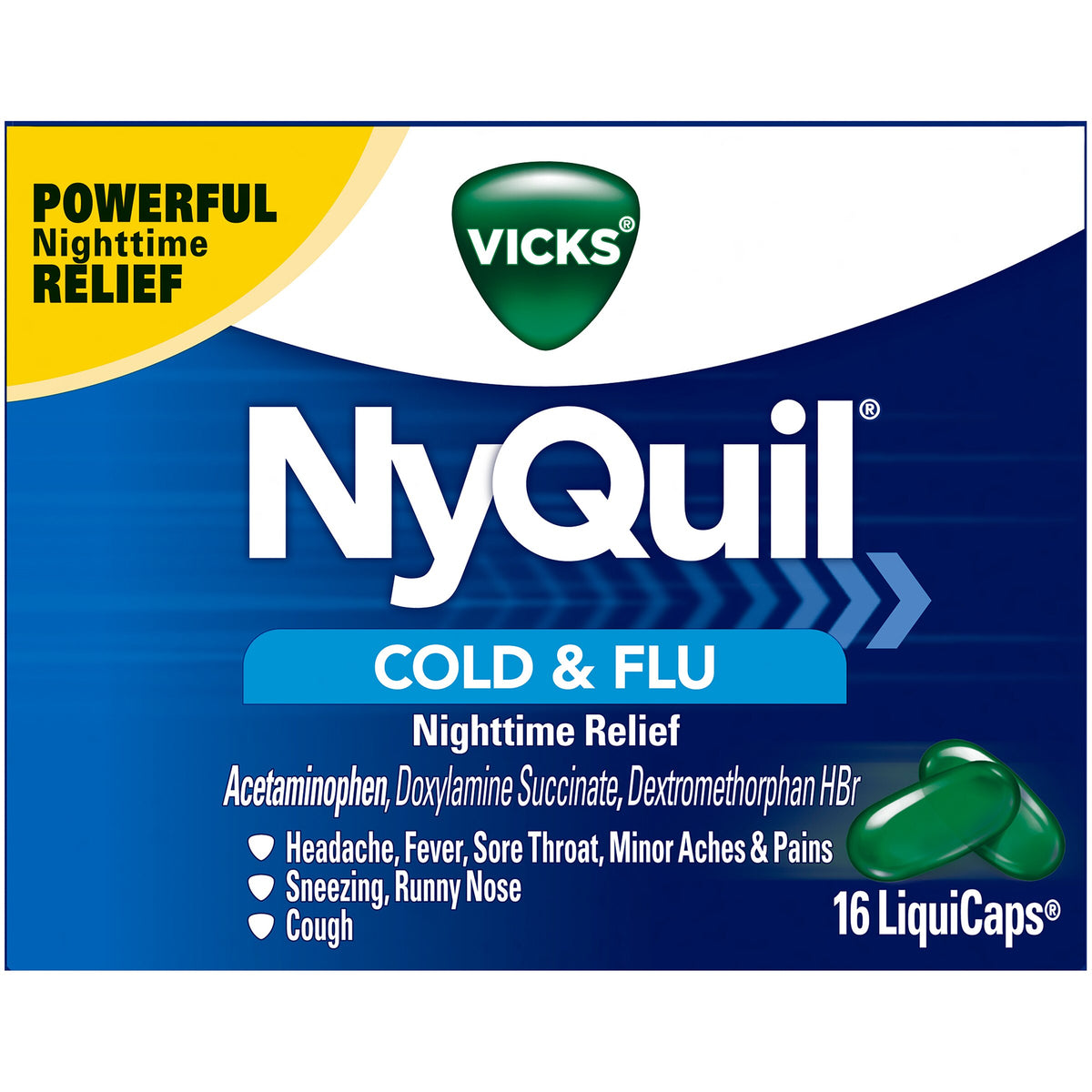 Vicks NyQuil Cold & Flu, 16 LiquiCaps
