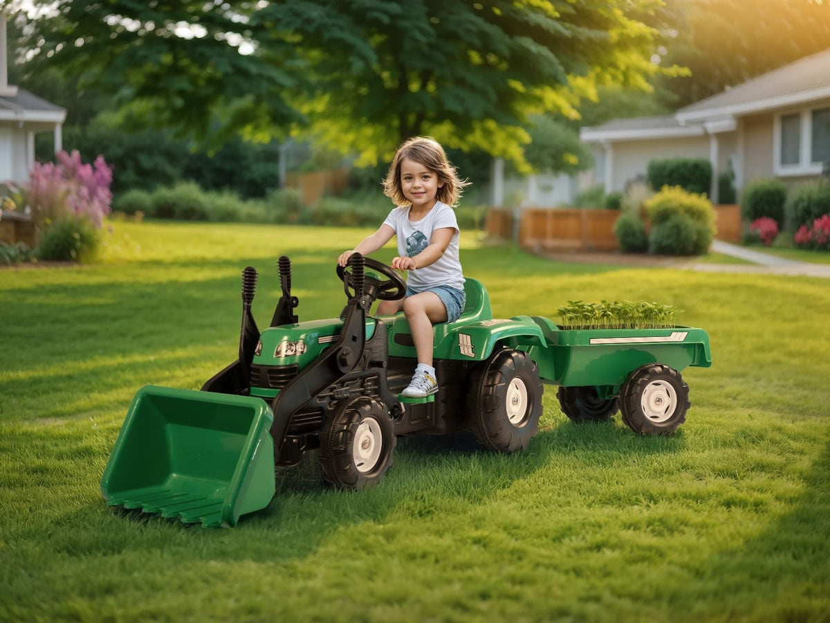 Dolu Tractor de Pedales con Remolque Ranchero y Pala