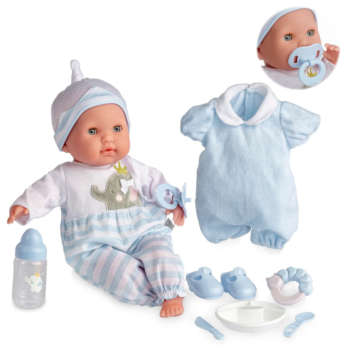 JC Toys Berenguer Boutique Muñeca Bebé Cuerpo Suave 15" Set de Regalo