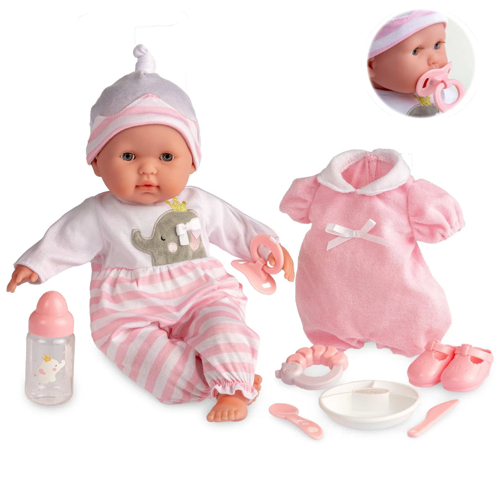 JC Toys Berenguer Boutique Muñeca Bebé Cuerpo Suave 15" Set de Regalo