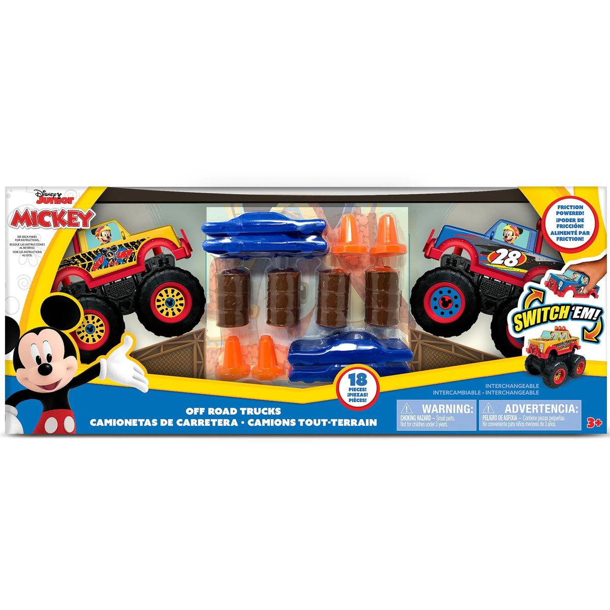 Disney Junior Mickey Set Monster Truck Off-Road 18 piezas