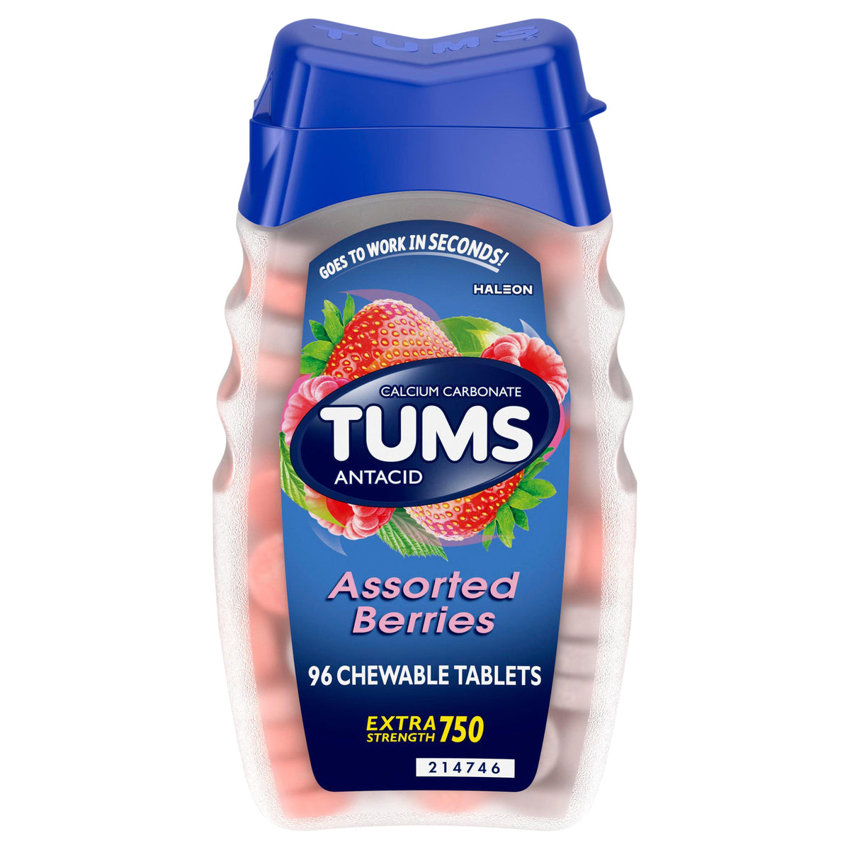 Tums Extra Strength frutas surtidas, 96 tabletas