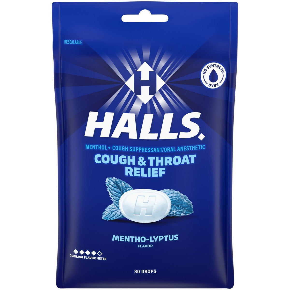 Halls Mentho-Lyptus, 30 pastillas para la tos