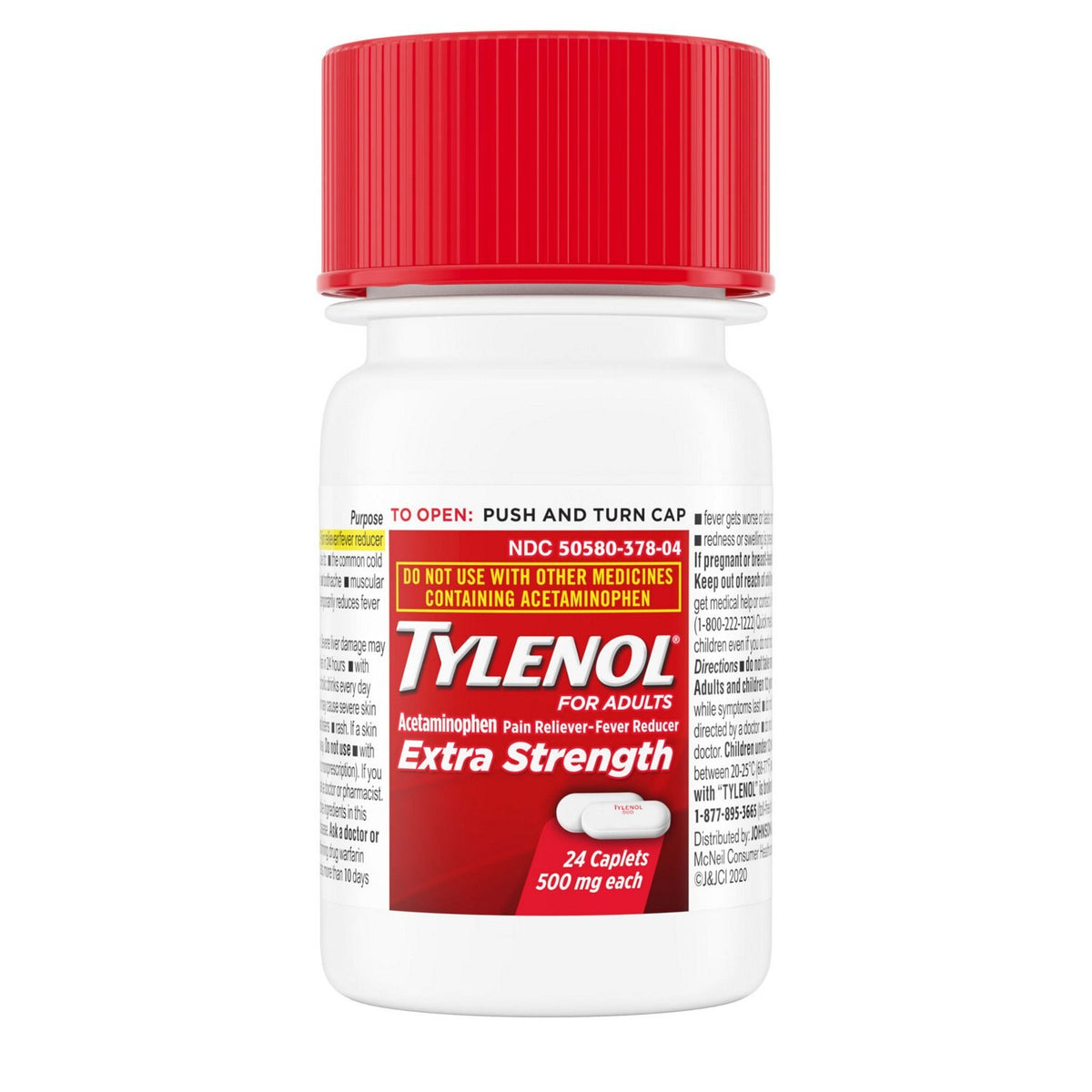 Tylenol Extra Strength 500 mg, 24 cápsulas