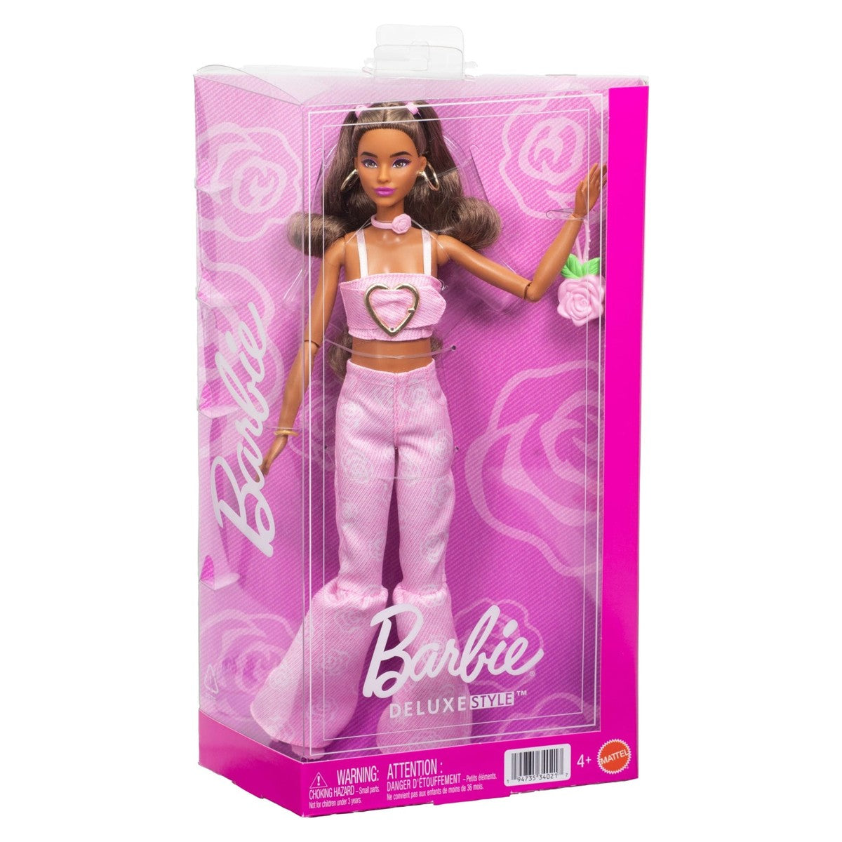 Barbie Deluxe Style #12 muñeca con crop top rosado y jeans