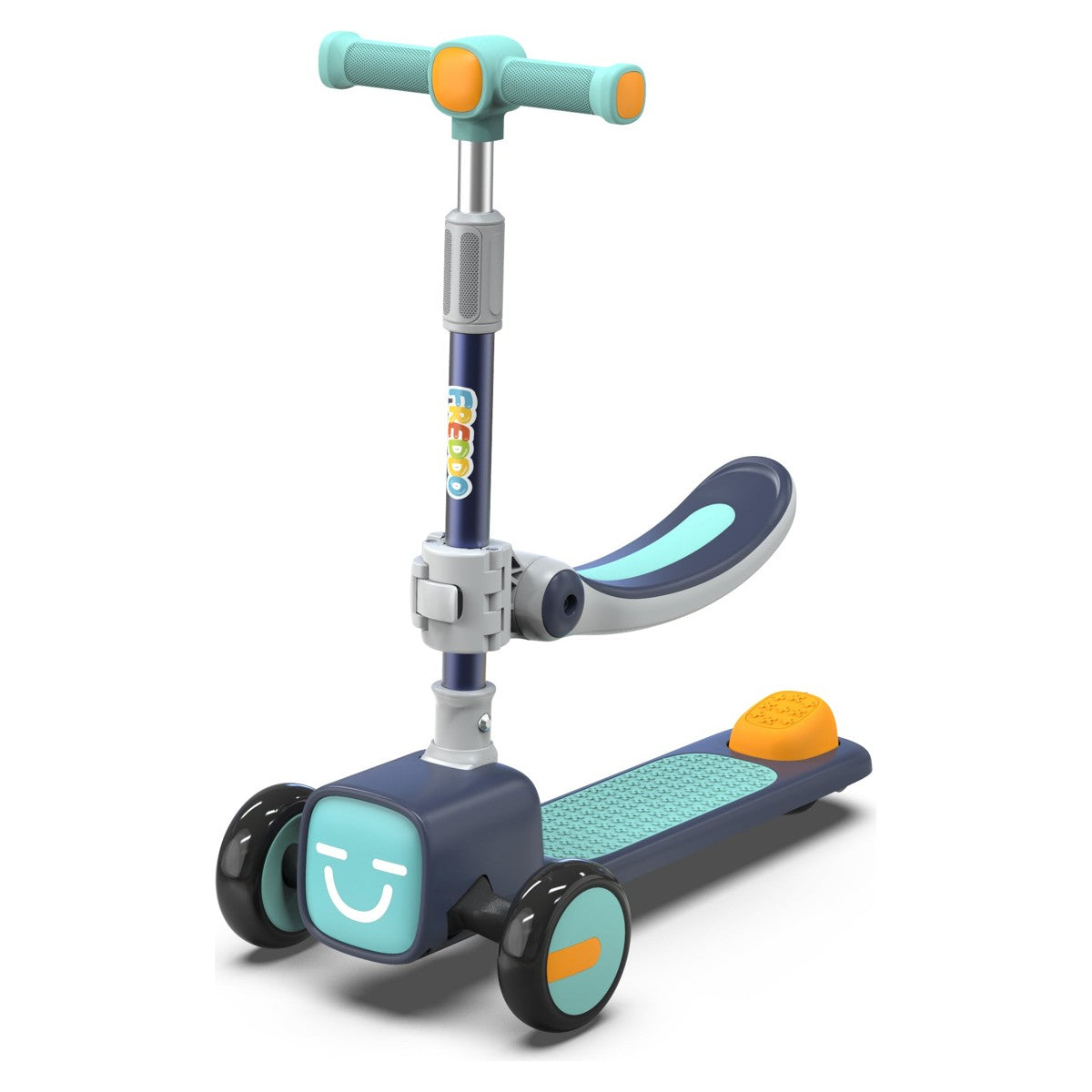 Scooter Emoji 2 en 1 azul con luces